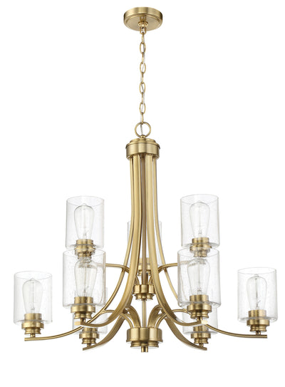 Bolden 9 Light Chandelier in Satin Brass Chandelier Craftmade