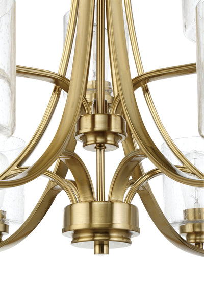 Bolden 9 Light Chandelier in Satin Brass Chandelier Craftmade