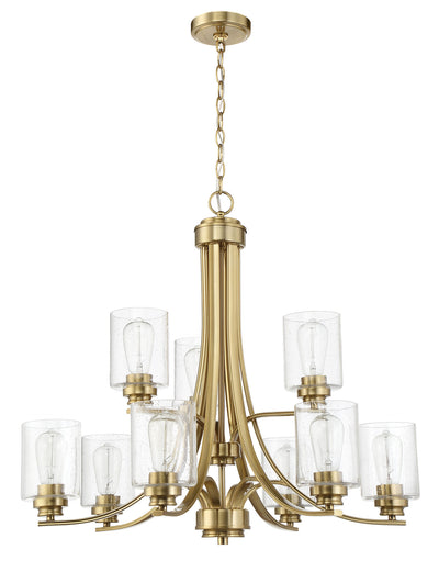 Bolden 9 Light Chandelier in Satin Brass Chandelier Craftmade