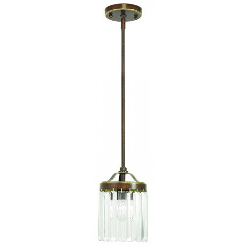 1 Light Palaciall Bronze Single Pendant Pendant Livex