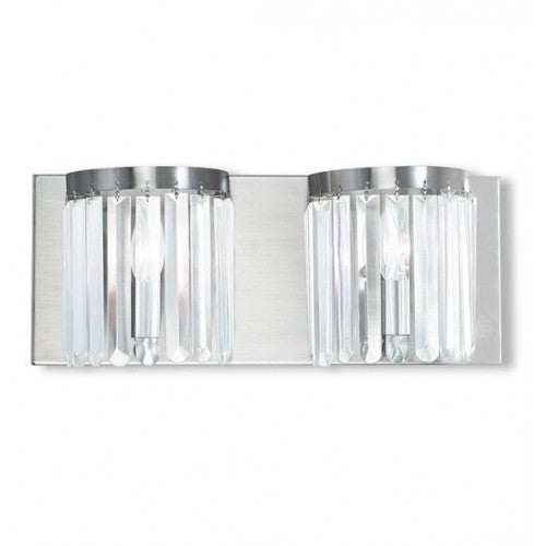 2 Light Brushed Nickel Bath Light Wall Sconce Livex