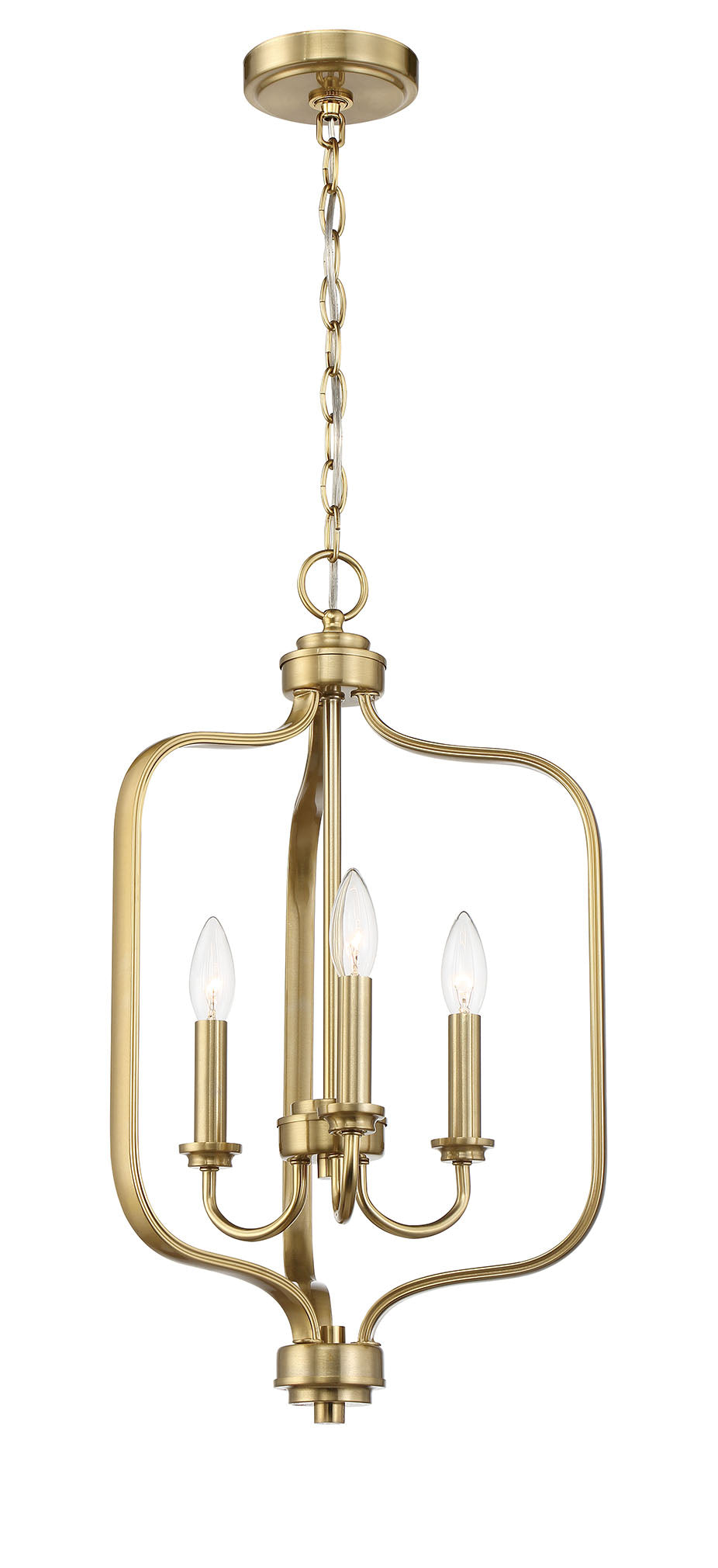 Bolden 3 Light Foyer in Satin Brass Pendant Craftmade