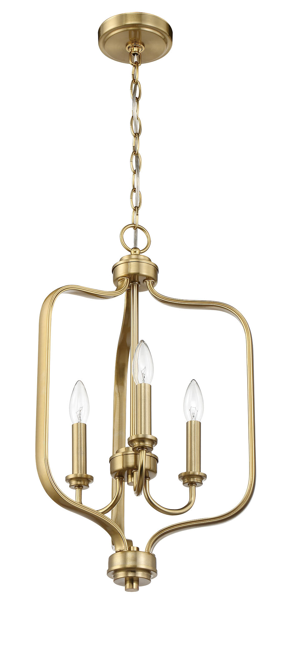 Bolden 3 Light Foyer in Satin Brass Pendant Craftmade