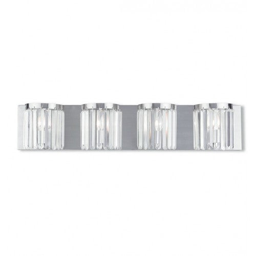 4 Light Brushed Nickel Bath Light Wall Sconce Livex