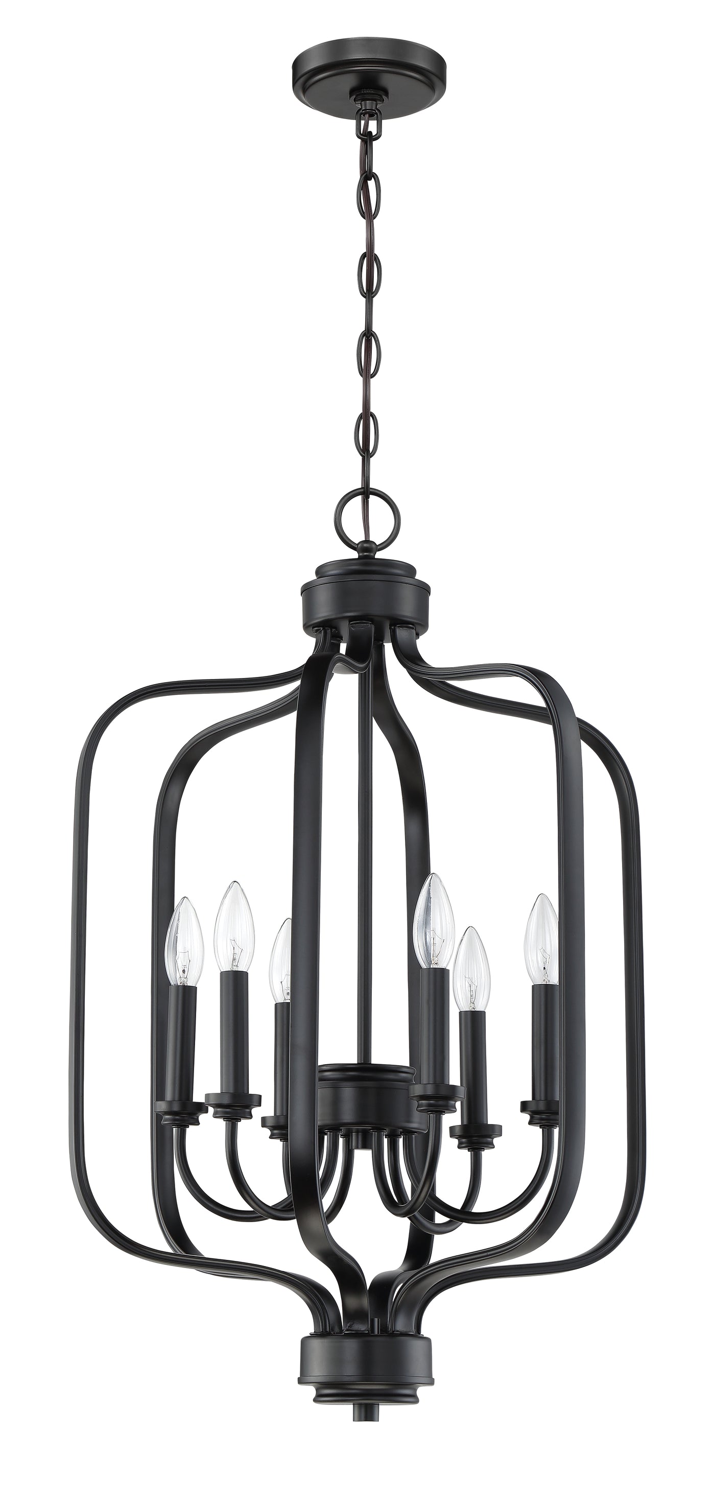 Bolden 6 Light Foyer in Flat Black Pendant Craftmade