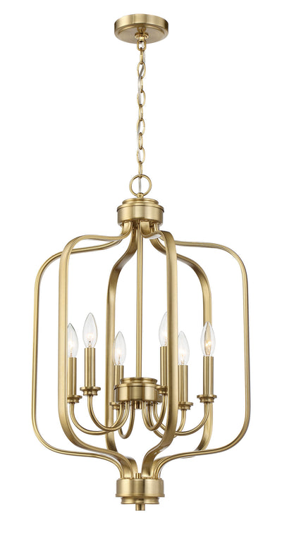 Bolden 6 Light Foyer in Satin Brass Pendant Craftmade