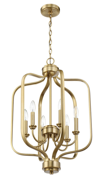 Bolden 6 Light Foyer in Satin Brass Pendant Craftmade