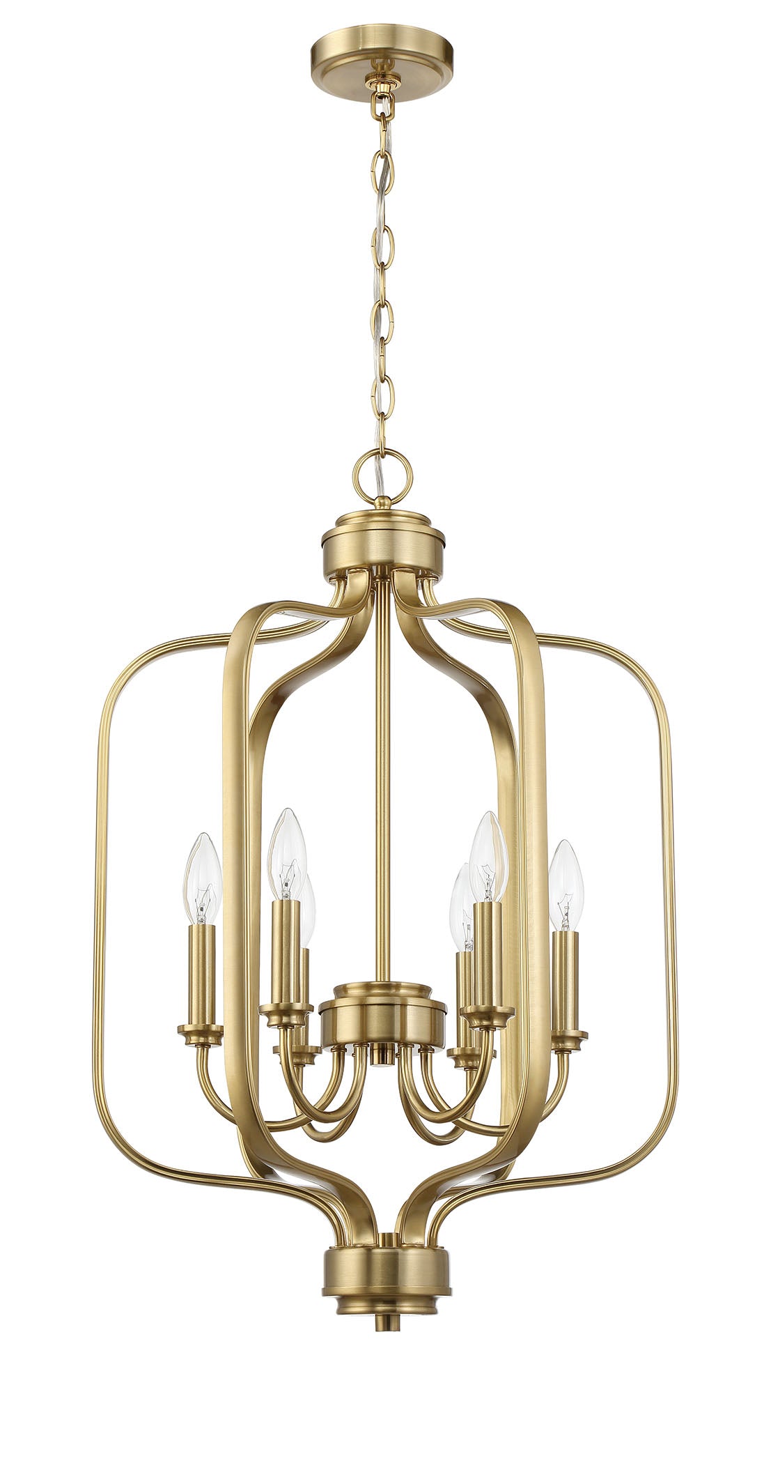 Bolden 6 Light Foyer in Satin Brass Pendant Craftmade