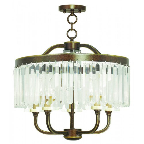 5 Light Palaciall Bronze Chandelier/Ceiling Mount Chandelier Livex