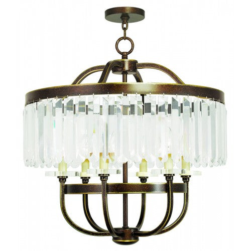 6 Light Palaciall Bronze Chandelier Chandelier Livex