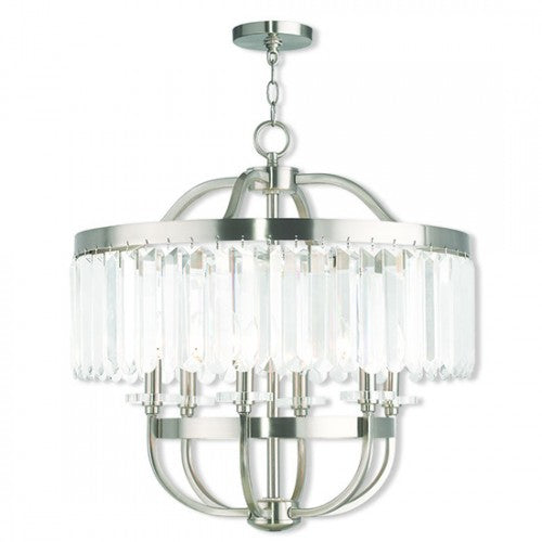 6 Light Brushed Nickel Chandelier Chandelier Livex