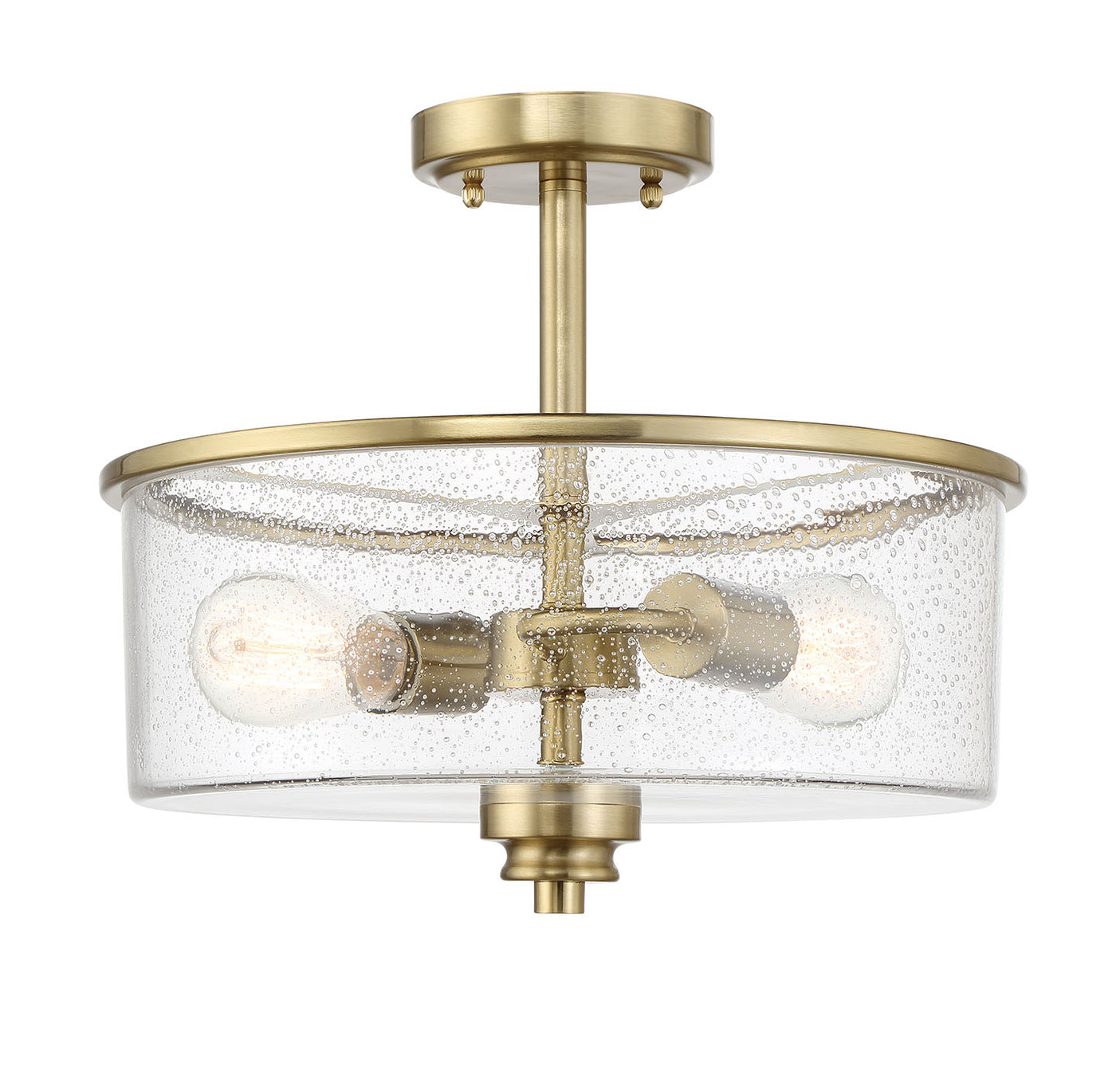 Bolden 2 Light Convertible Semiflush in Satin Brass Semi Flush Craftmade