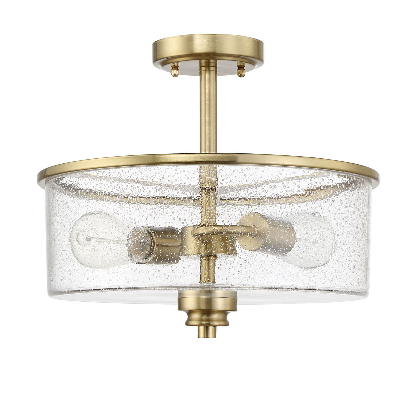 Bolden 2 Light Convertible Semiflush in Satin Brass Semi Flush Craftmade