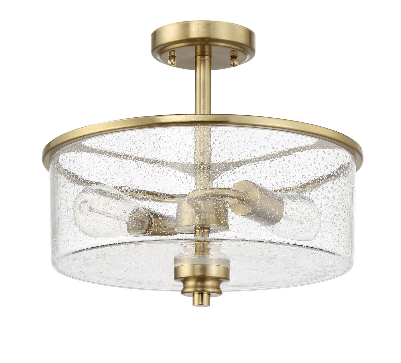 Bolden 2 Light Convertible Semiflush in Satin Brass Semi Flush Craftmade