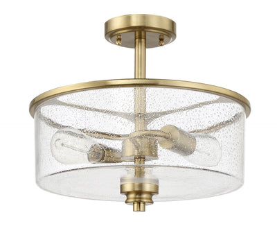 Bolden 2 Light Convertible Semiflush in Satin Brass Semi Flush Craftmade