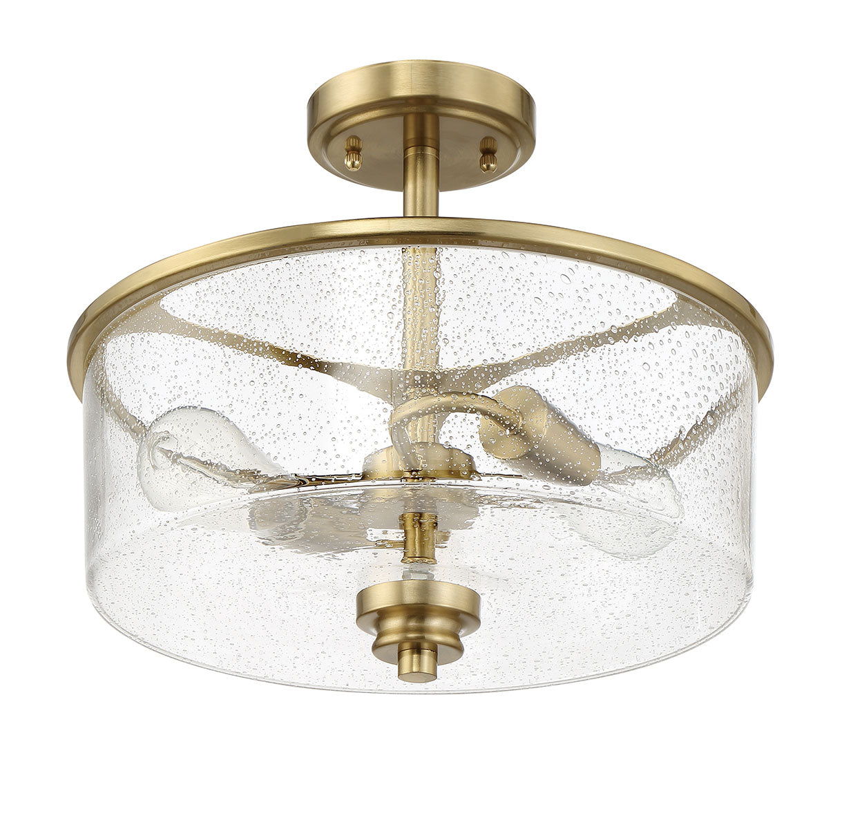 Bolden 2 Light Convertible Semiflush in Satin Brass Semi Flush Craftmade