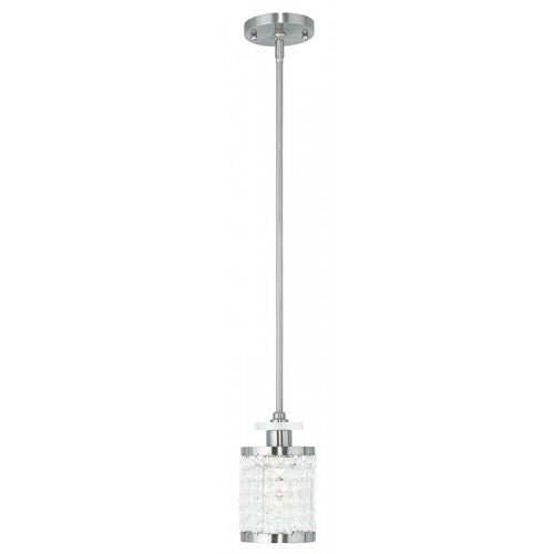 1 Light Brushed Nickel Single Pendant Pendant Livex