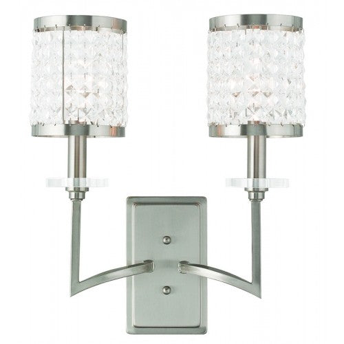 2 Light Brushed Nickel Wall Sconce Wall Sconce Livex