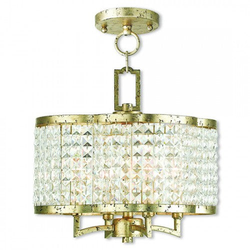 4 Light Winter Gold Chandelier/Semi Flush Chandelier Livex