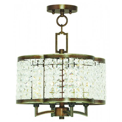 4 Light Palaciall Bronze Chandelier/Flush Mount Chandelier Livex