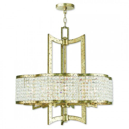 6 Light Winter Gold Chandelier Chandelier Livex