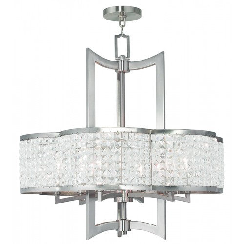 6 Light Brushed Nickel Chandelier Chandelier Livex