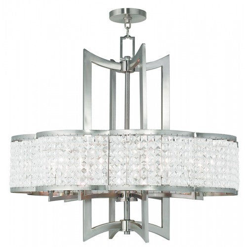 8 Light Brushed Nickel Chandelier Chandelier Livex