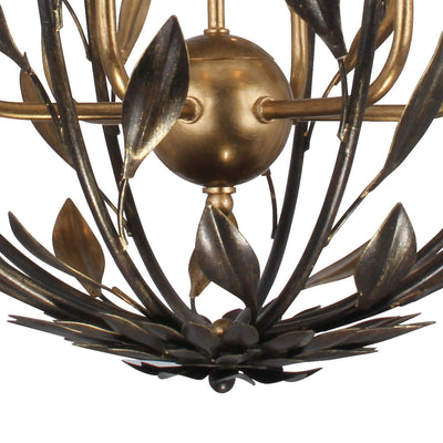 Broche 6 Light English Bronze + Antique Gold Sphere Chandelier Chandelier Crystorama