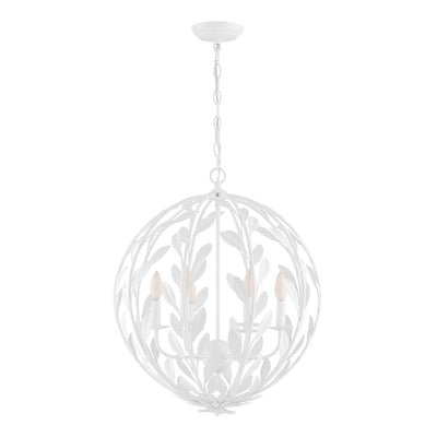 Broche 6 Light Matte White Chandelier Chandelier Crystorama