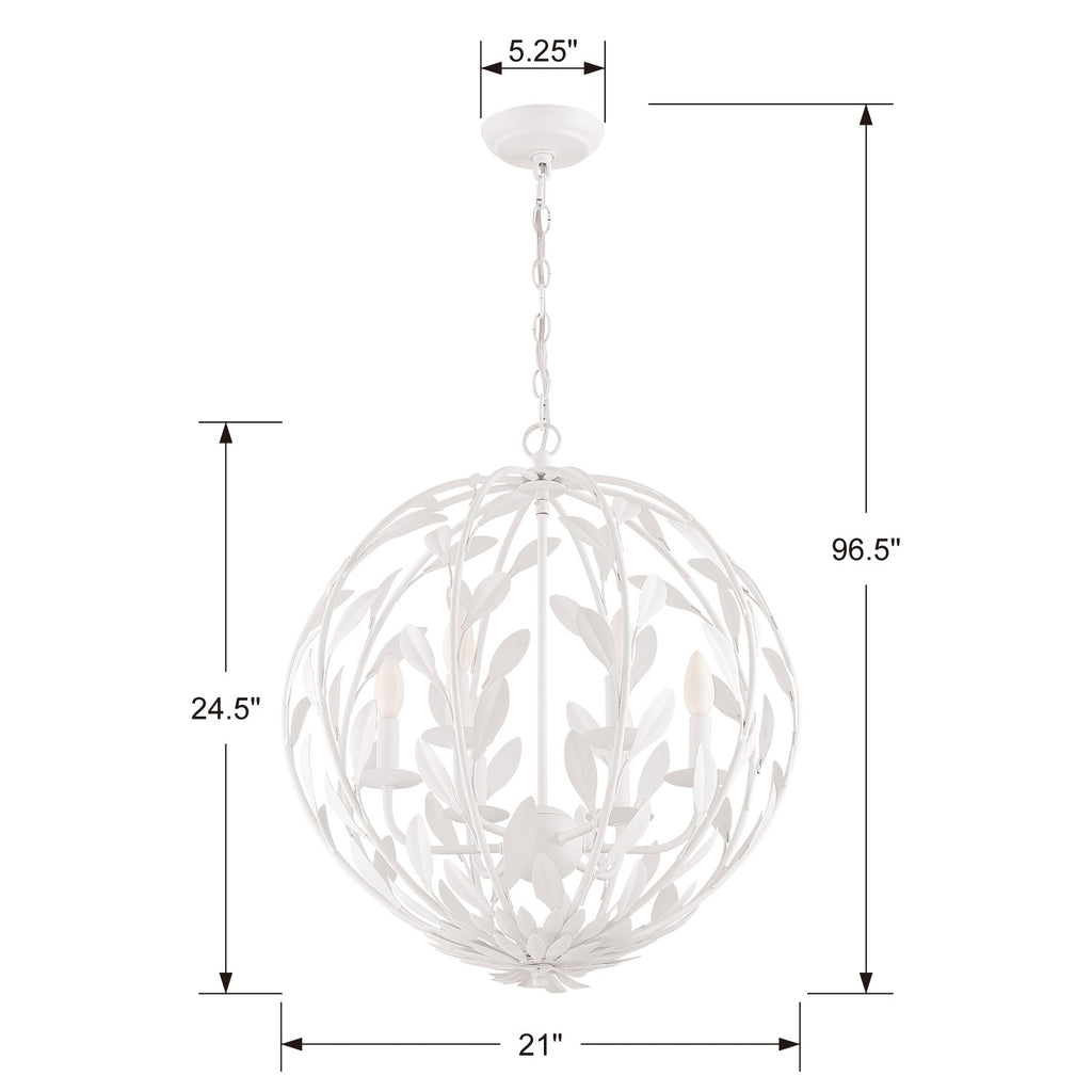 Broche 6 Light Matte White Chandelier Chandelier Crystorama