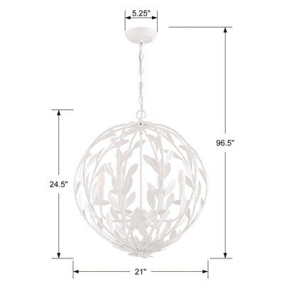 Broche 6 Light Matte White Chandelier Chandelier Crystorama