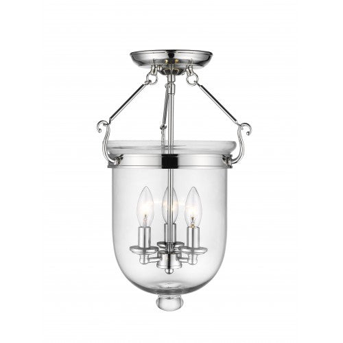 3 Light Polished Nickel Ceiling Mount Semi Flush Livex