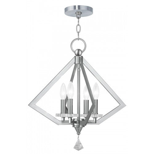 4 Light Brushed Nickel Chandelier Chandelier Livex