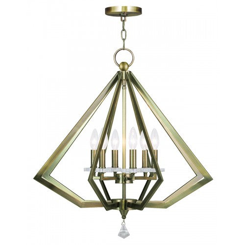 6 Light Antique Brass Chandelier Chandelier Livex