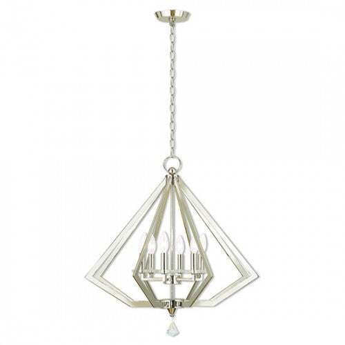 6 Light Polished Nickel Chandelier Chandelier Livex