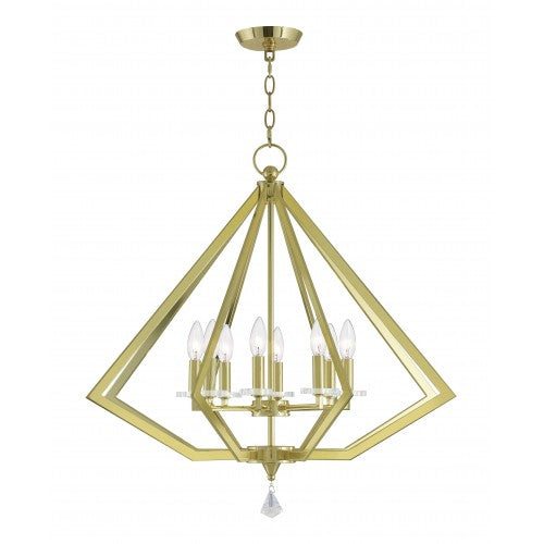 8 Light Polished Brass Chandelier Chandelier Livex