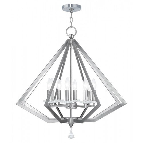 8 Light Brushed Nickel Chandelier Chandelier Livex