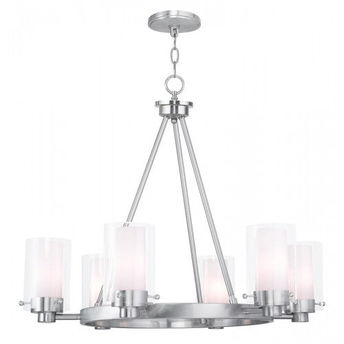 6 Light Brushed Nickel Chandelier Chandelier Livex