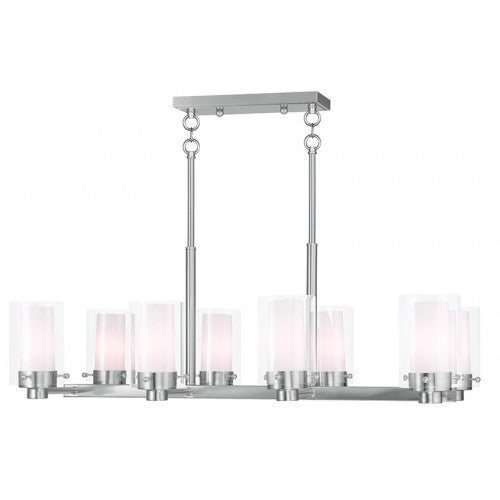 8 Light Brushed Nickel Chandelier Linear Livex