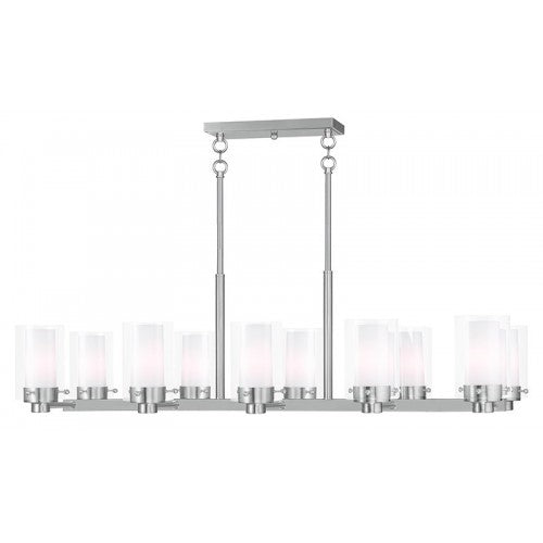 10 Light Brushed Nickel Chandelier Linear Livex