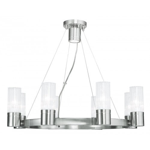 8 Light Brushed Nickel Chandelier Chandelier Livex