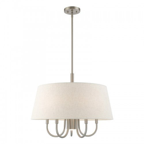 6 Light Brushed Nickel Pendant Chandelier Chandelier Livex