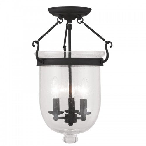 3 Light Black Ceiling Mount Semi Flush Livex