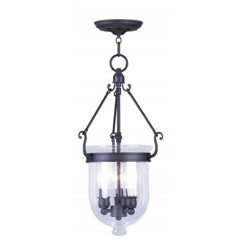 3 Light Bronze Chain Lantern Pendant Livex