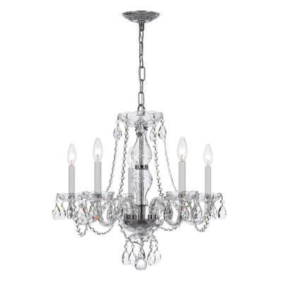 Traditional Crystal 5 Light Spectra Crystal Polished Chrome Chandelier Chandelier Crystorama