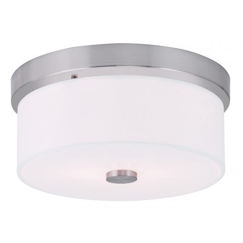 2 Light Brushed Nickel Ceiling Mount Flush Mount Livex