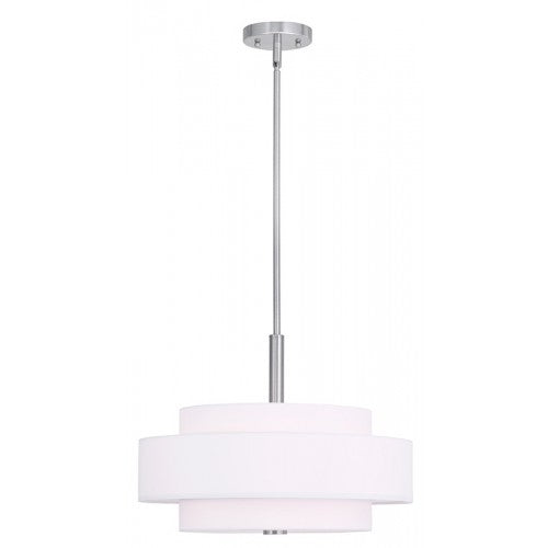 4 Light Brushed Nickel Pendant Chandelier Livex
