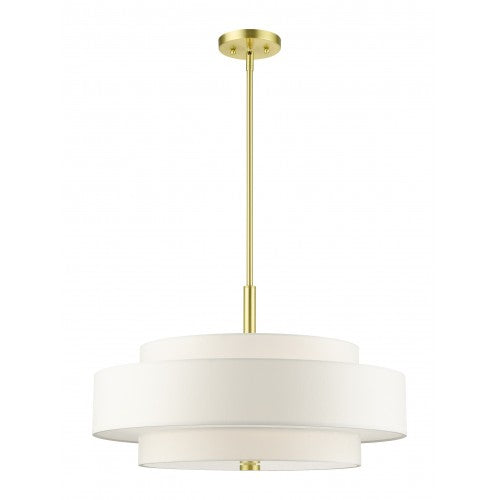 5 Light Satin Brass Chandelier Chandelier Livex