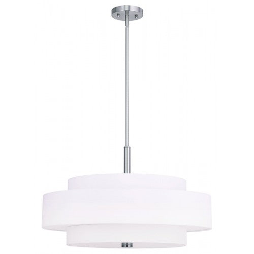 5 Light Brushed Nickel Pendant Chandelier Livex