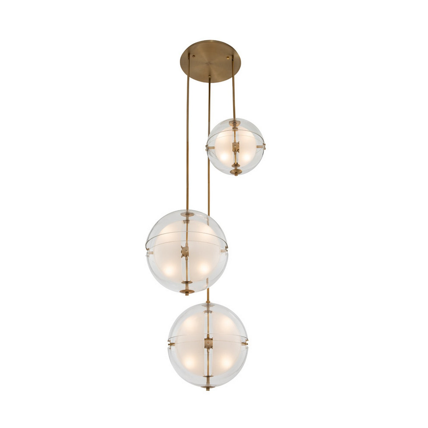 Sussex 3 Orb Multi Drop Foyer (14"+14"+14") Chandelier Kalco